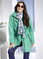 Funktionell jacka med avtagbar huva SVART-VITT