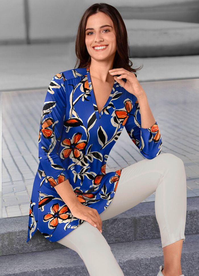 Skjorttunika med f&auml;rgsprakande tryck 