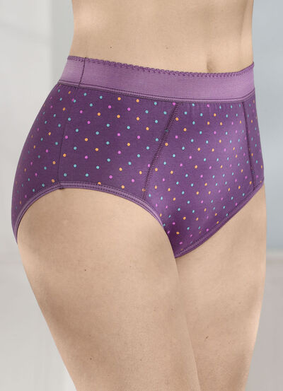 Fempack shapewear-trosor med färgglad prickig design 