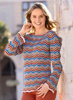 Pullover i sicksack randig design 