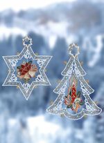 F&ouml;nsterbild med julgran och stj&auml;rna, set om 2 