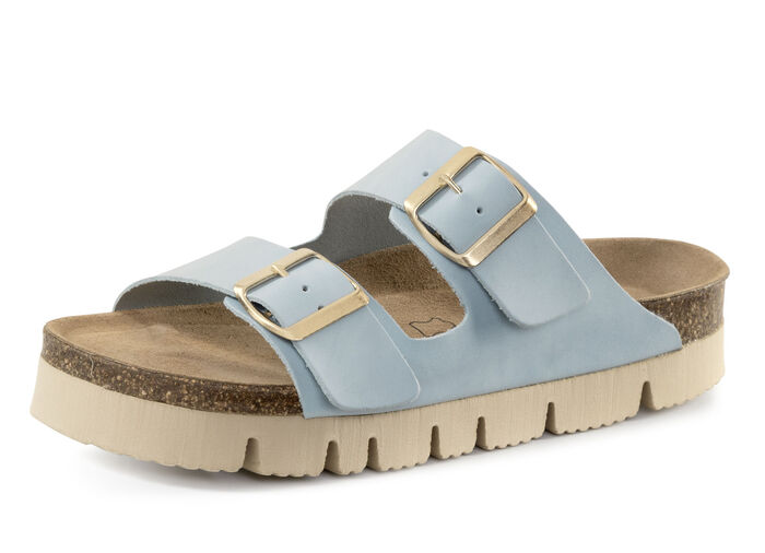 ELENA EDEN mules av nappaläder HELLBLAU