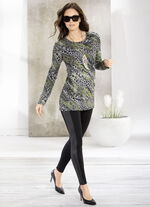 Leggings i en intressant blandning av material SVART