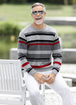 Trendig rundhalsad tröja i 2 färger GRAU-SCHWARZ-ROT