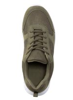 Sneakers med sn&ouml;rning av syntetiskt och mjukt textilmaterial OLIV