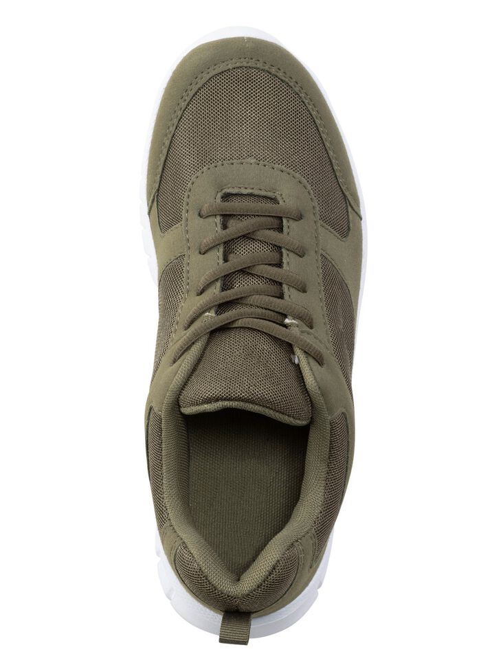 Sneakers med sn&ouml;rning av syntetiskt och mjukt textilmaterial OLIV