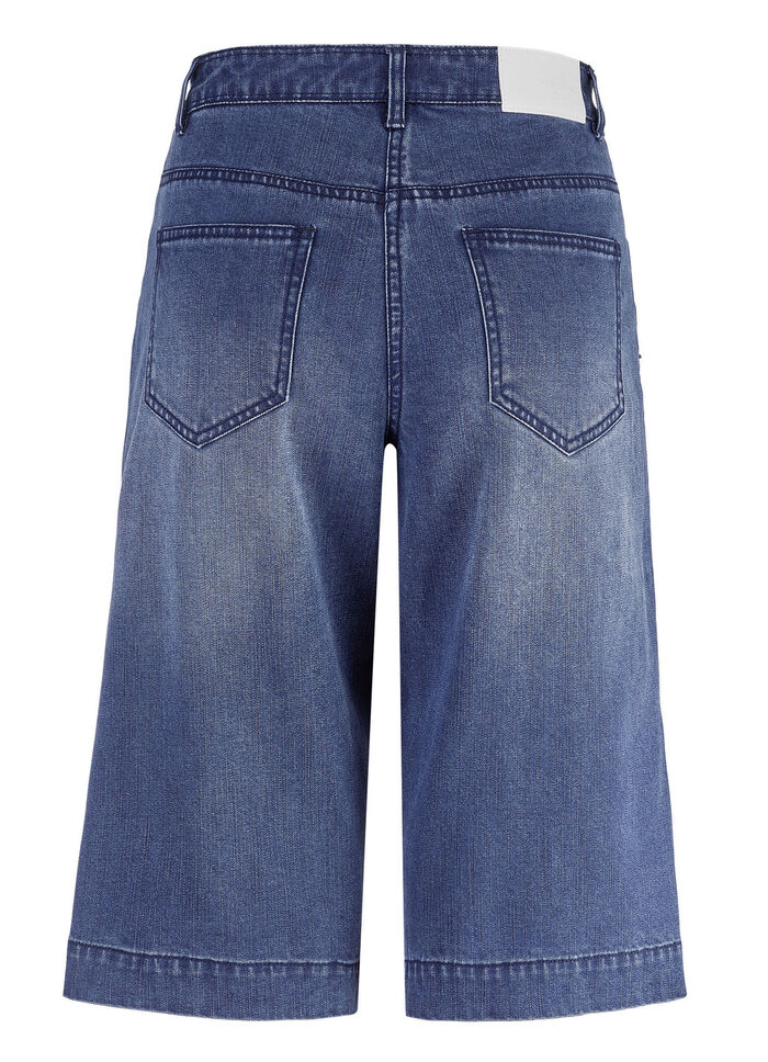Bermudashorts med 5 fickor i denim DUNKELBLAU