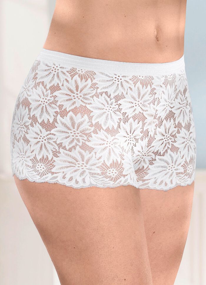 Trepack elastiska spetsbyxor 