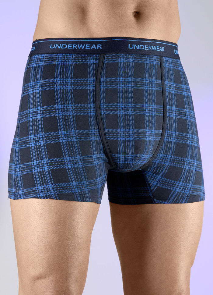 Trepack byxor med rutigt mönster NAVY-ROYALBLAU