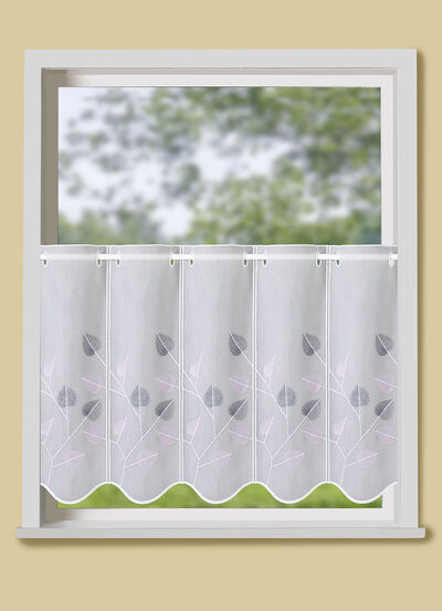 Fint broderad liten fönsterrullgardin 