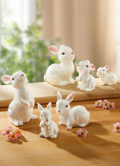 Keramiska kaninfigurer 