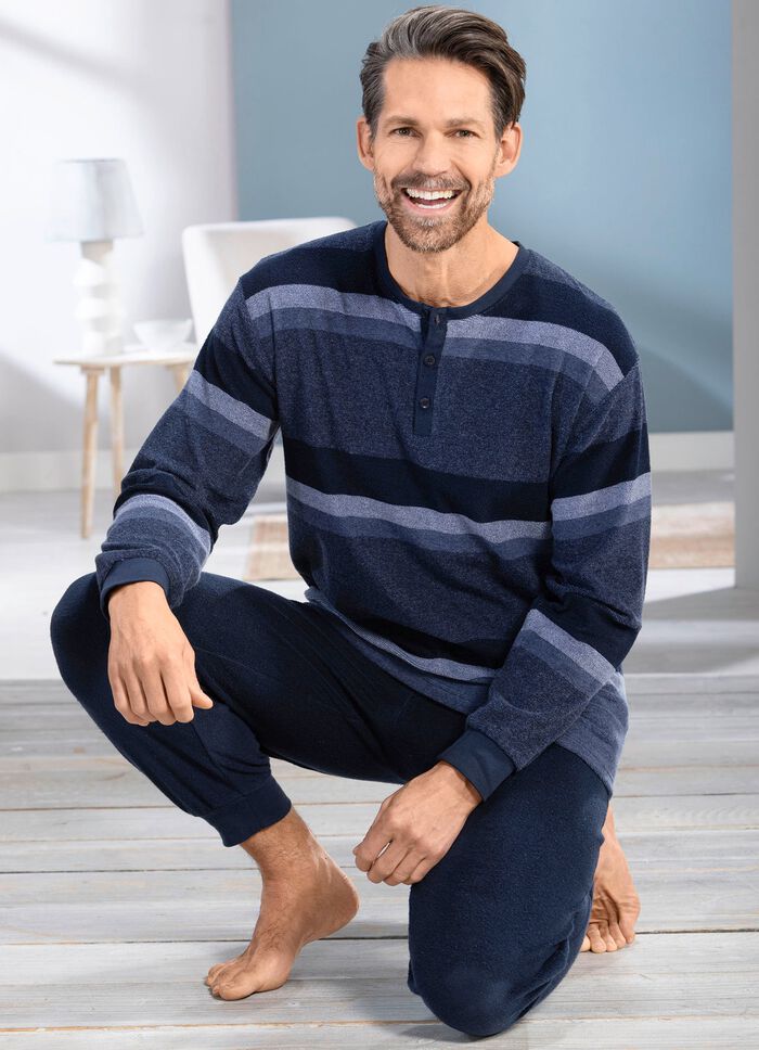 Frott&eacute;pyjamas med knappsl&aring; 