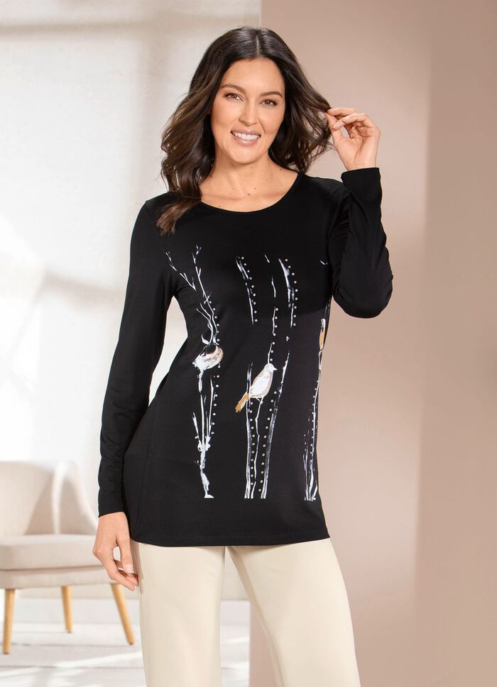 Skjorta med placerat tryck 