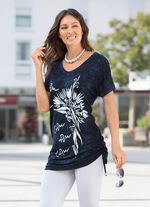 L&aring;ng skjorta i batiklook i 2 f&auml;rger MARINE BATICS