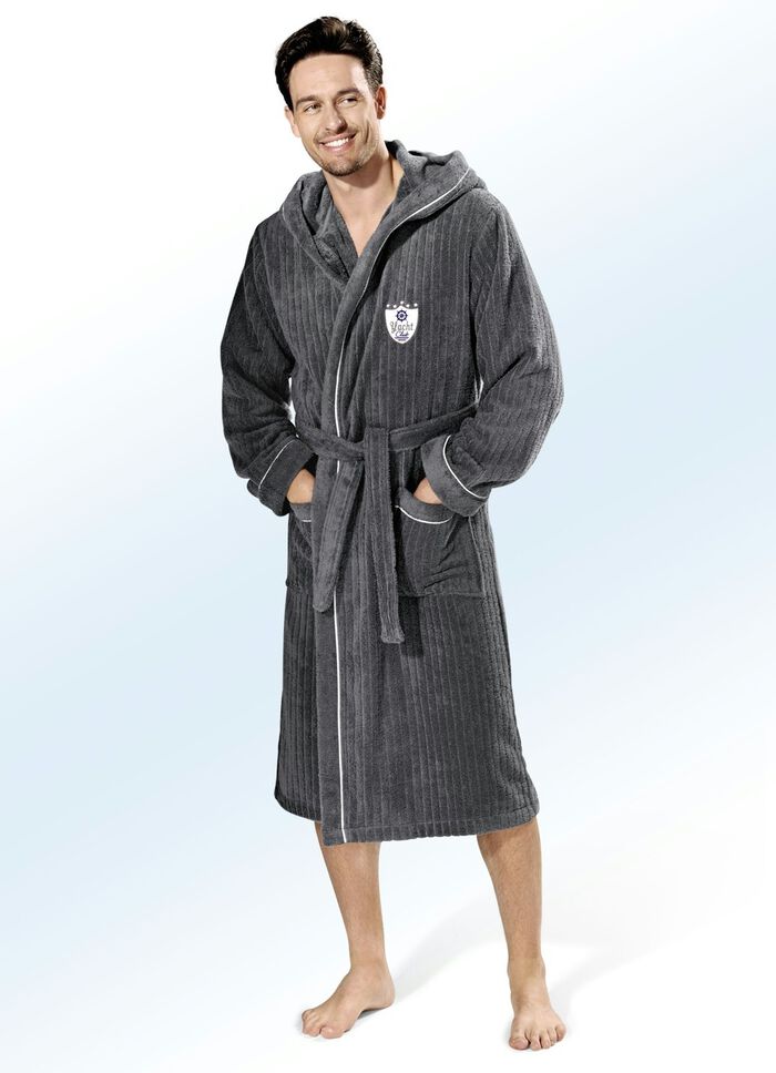 Badrock med huva GRAFIT