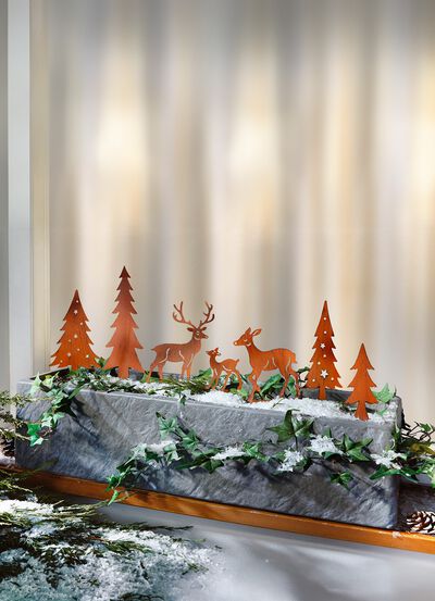 Dekorativa pluggar, 7 delar, gjorda av metall med rost utseende 