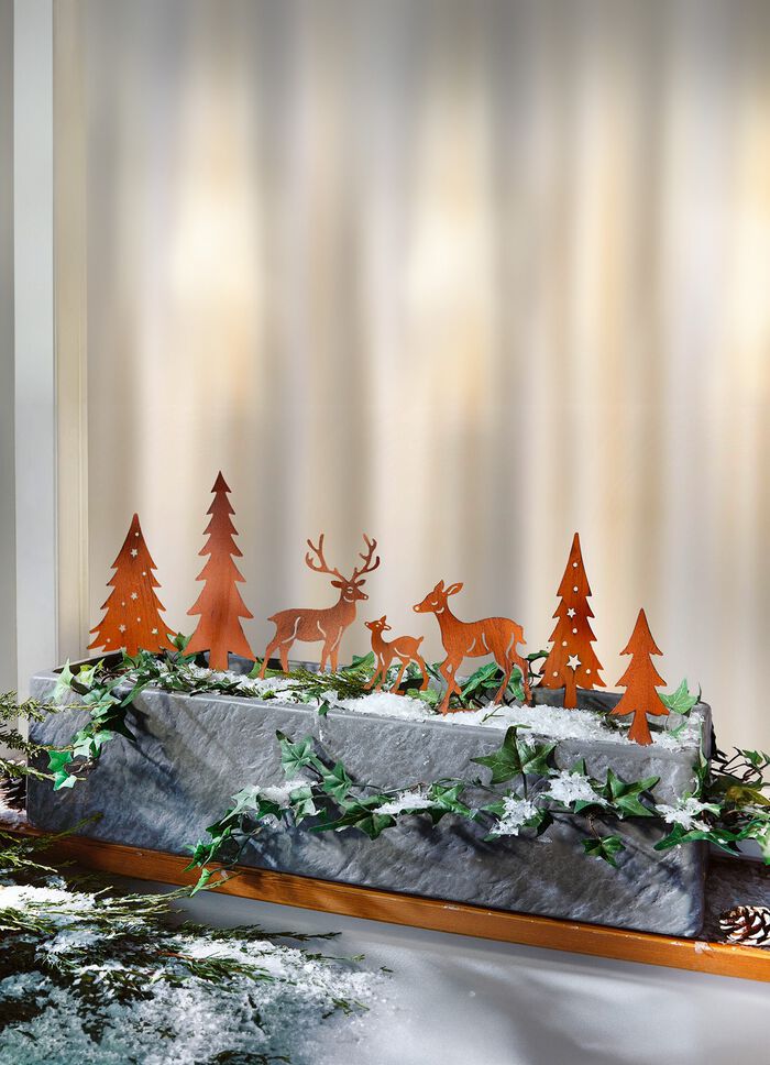 Dekorativa pluggar, 7 delar, gjorda av metall med rost utseende 