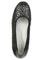 ELENA EDEN ballerina i nappal&auml;der och gl&auml;nsande pr&auml;glat l&auml;der SCHWARZ