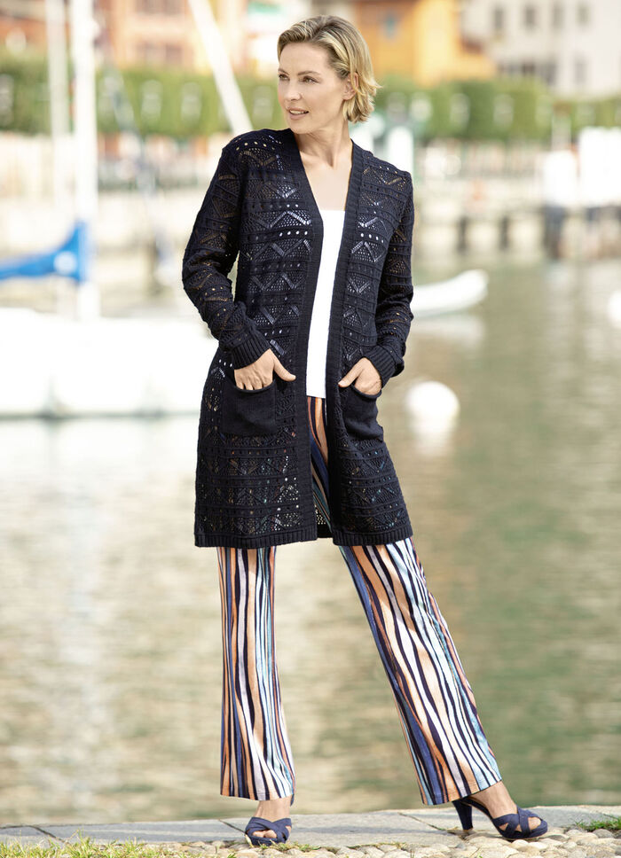 Lång cardigan med Ajour-design, 
