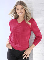 Pullover med stretchig kabelstruktur 