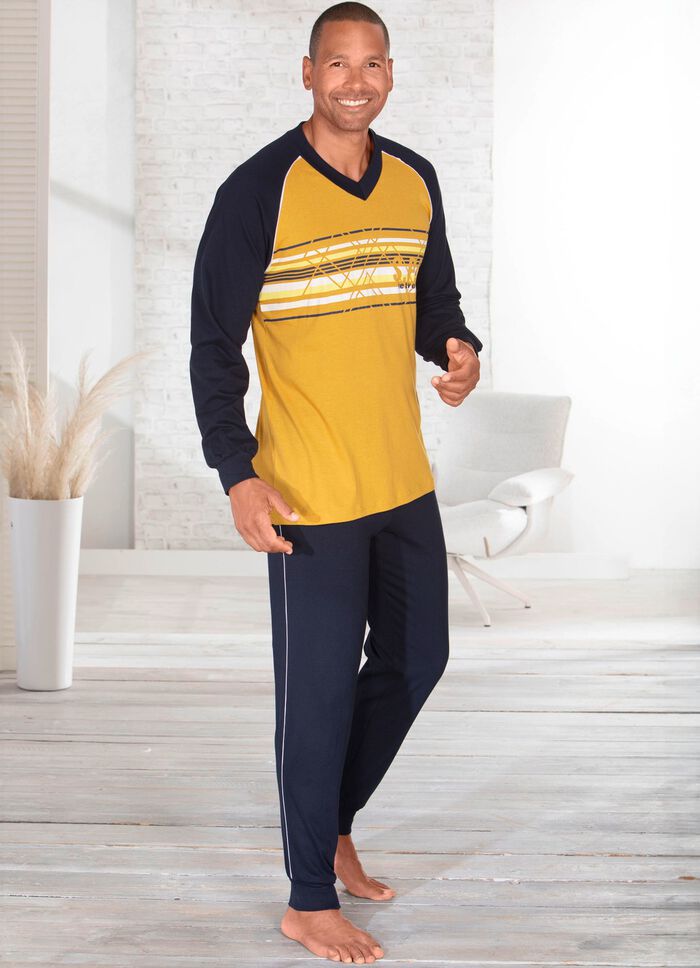 Pyjamas med V-ringning och muddar 