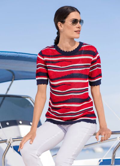 Tr&ouml;ja med blandade m&ouml;nster i v&aring;gdesign 