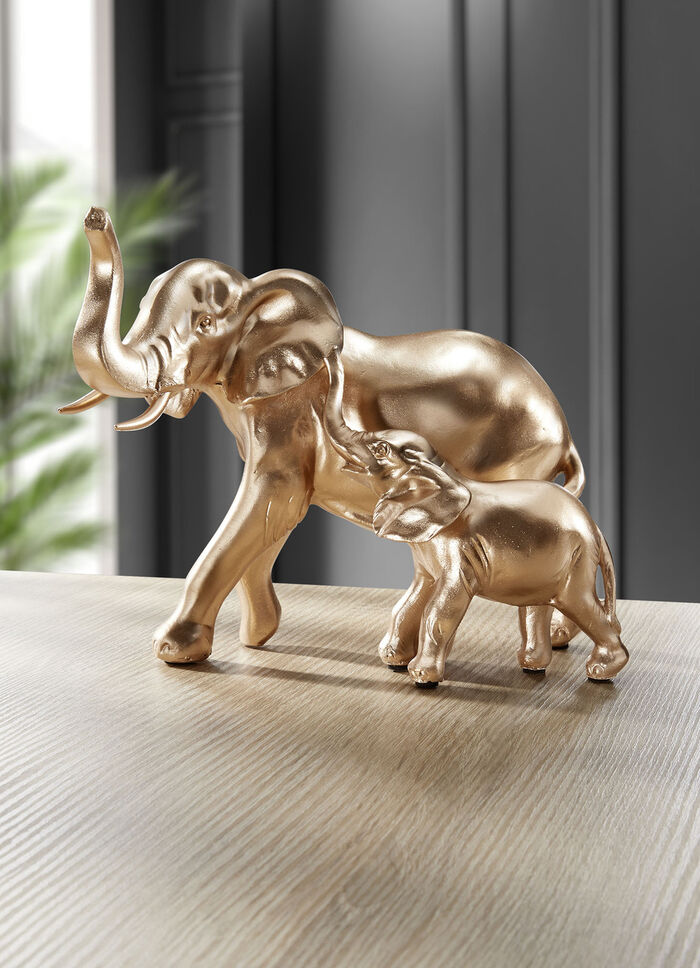 Målad elefantmamma med barn 