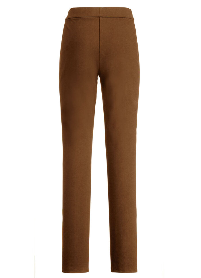 Byxor i en trendig mix av material COGNAC