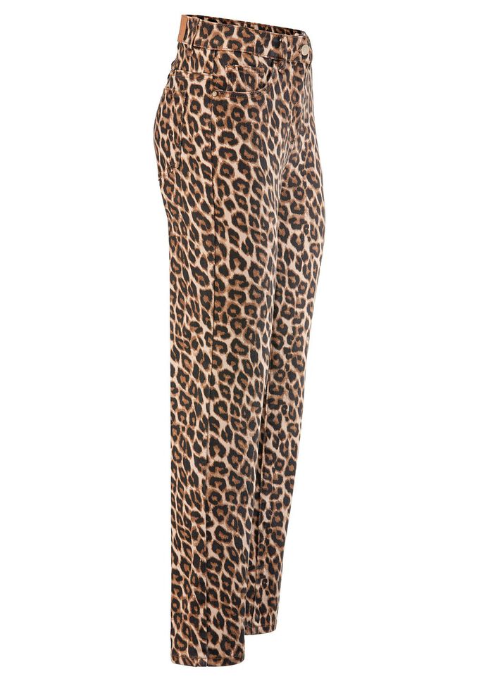 Byxor i trendigt leopardm&ouml;nster 