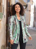 Skjorta i jacka-look SVART-GR&Ouml;N-APRIKOS