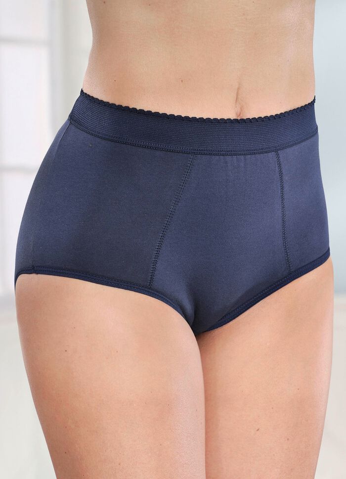 F&ouml;rpackning med fyra formbyxor med f&ouml;rst&auml;rkt magomr&aring;de 