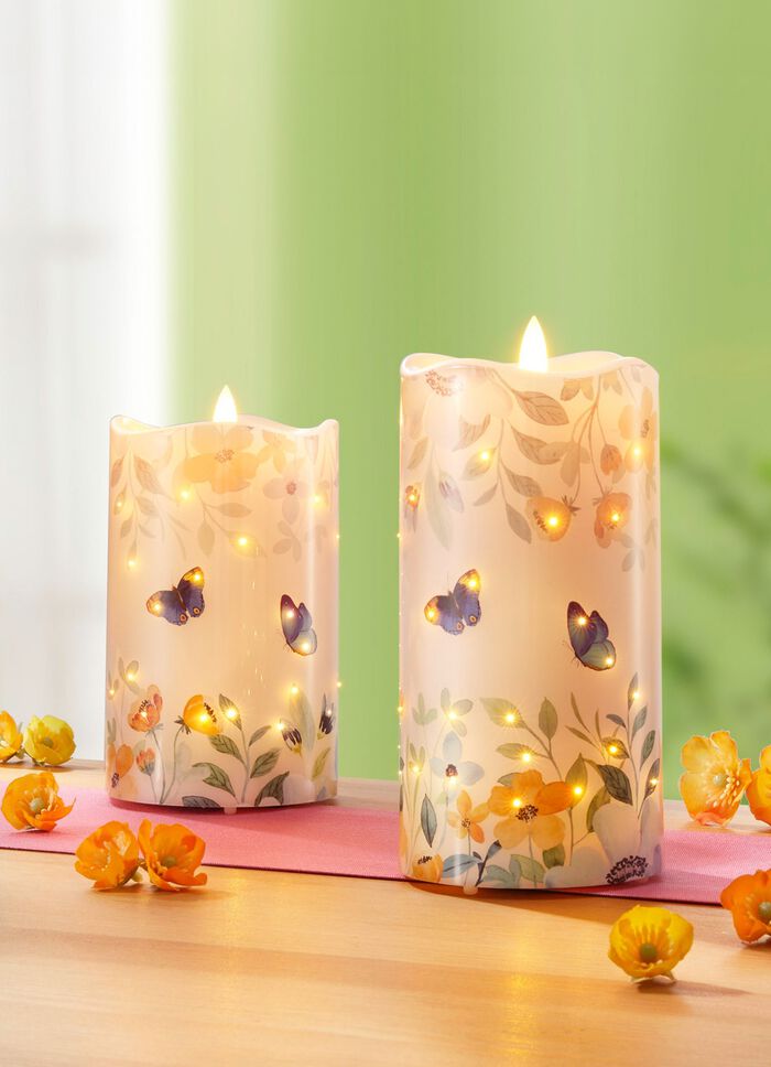 LED &auml;kta vaxljus, set om 2, med flimmereffekt 