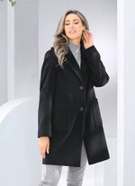 Kort kappa med knappsl&aring; SVART