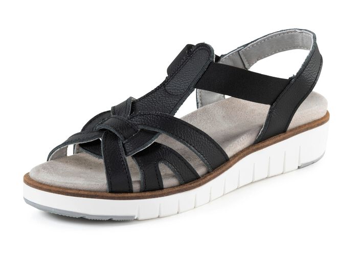 ELENA EDEN sandal med praktiska elastiska bandage SVART