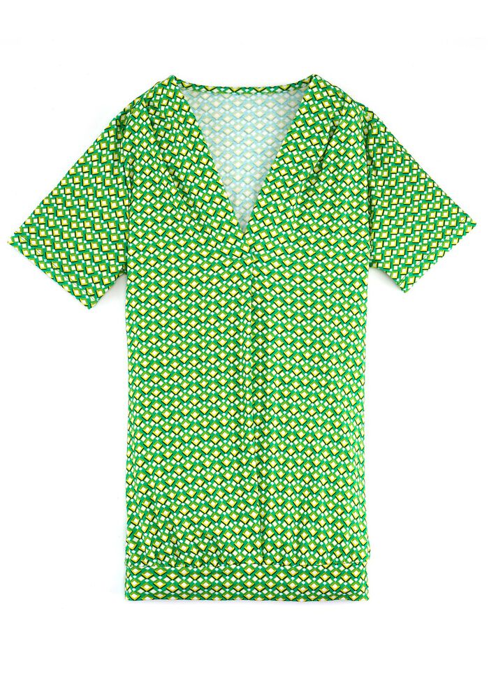 Topp med smock i ryggen i 2 färger GRÖN-GUL-FÄRGIG