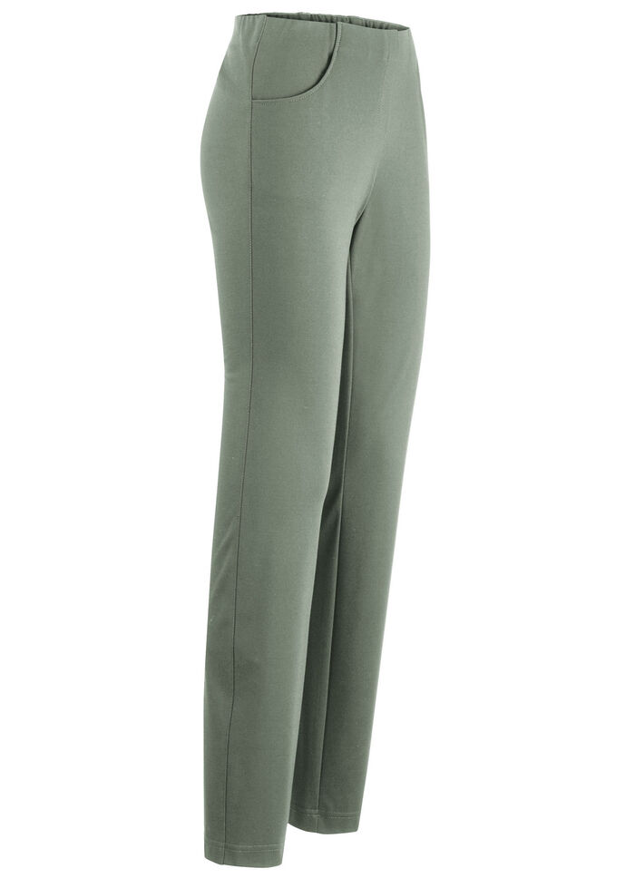 Byxor med skuren midjeband OLIV