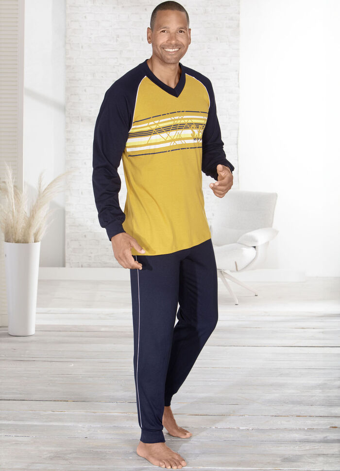 Pyjamas med V-ringning och muddar 