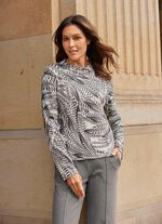 Skjorttunika med snygg fj&auml;derdesign 