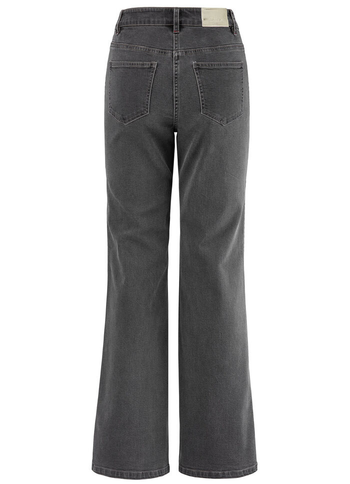 Jeans med dekorativa sömmar i etnisk stil, 