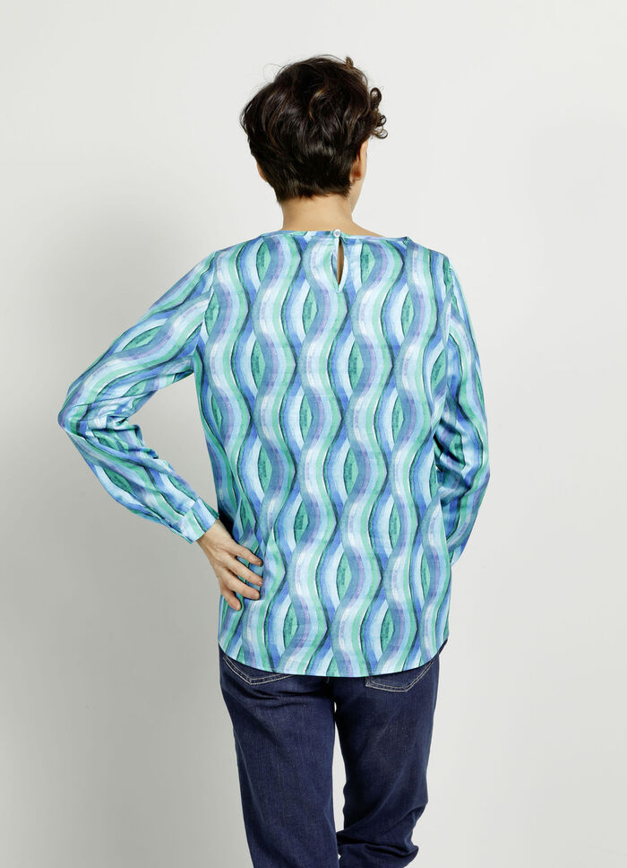 Slip-on blus med harmoniskt färgspel 