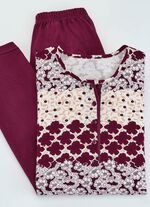 Pyjamas med 7/8-byxor och kantm&ouml;nster 