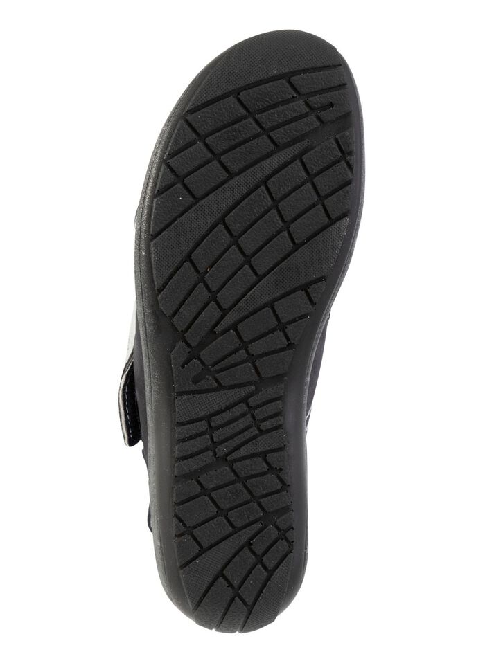 ELENA EDEN sandal av nubuckl&auml;der med skimrande pr&auml;glade kant DUNKELBLAU