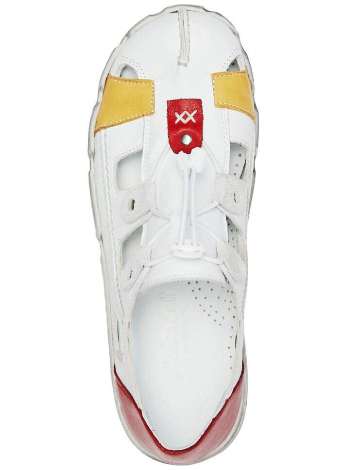 Andrea Conti tofflor i nappal&auml;der VIT-F&Auml;RGERIGT