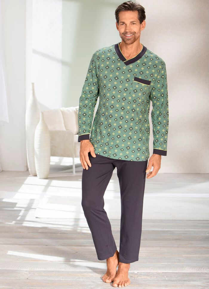 Pyjamas med V-ringning och &ouml;ppna toppar 