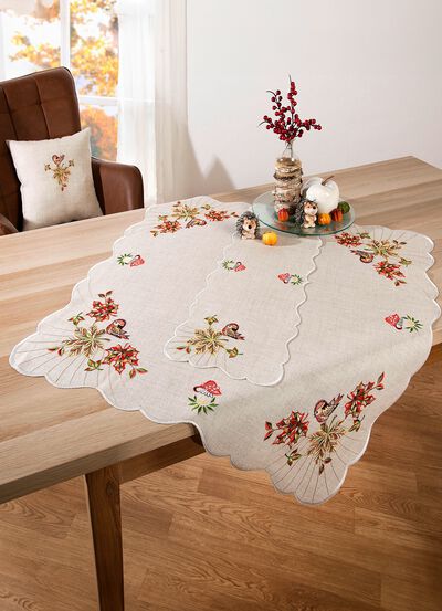 H&ouml;gkvalitativ bords- och rumsdekoration i linne-look 