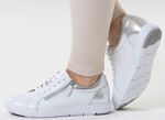 ELENA EDEN, bekv&auml;ma damsneakers, vidd G, med uttagbar fotb&auml;dd VIT-SILVER