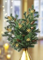 Grankvistar, set om 2 i konstgjort material med &auml;kta kottar 