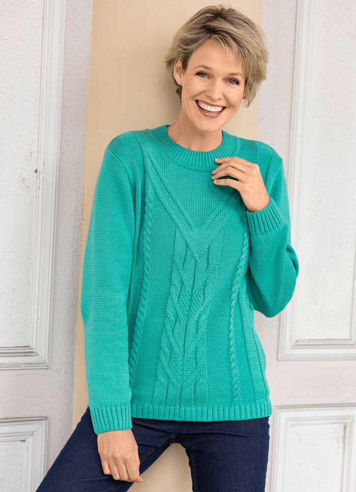 Tr&ouml;ja i ett blandat texturerat m&ouml;nster SMARAGDGR&Ouml;N