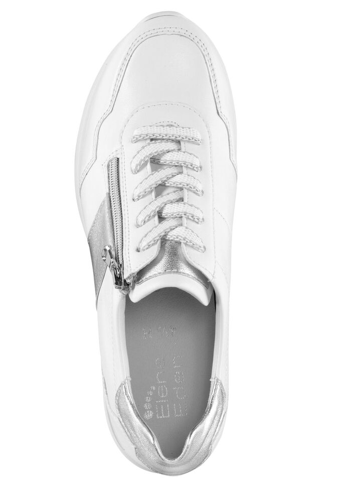 ELENA EDEN sneakers av nappaläder VIT-SILVER