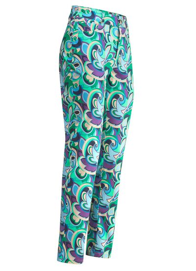 Ankelkorta byxor med f&auml;rgstarka tryck 